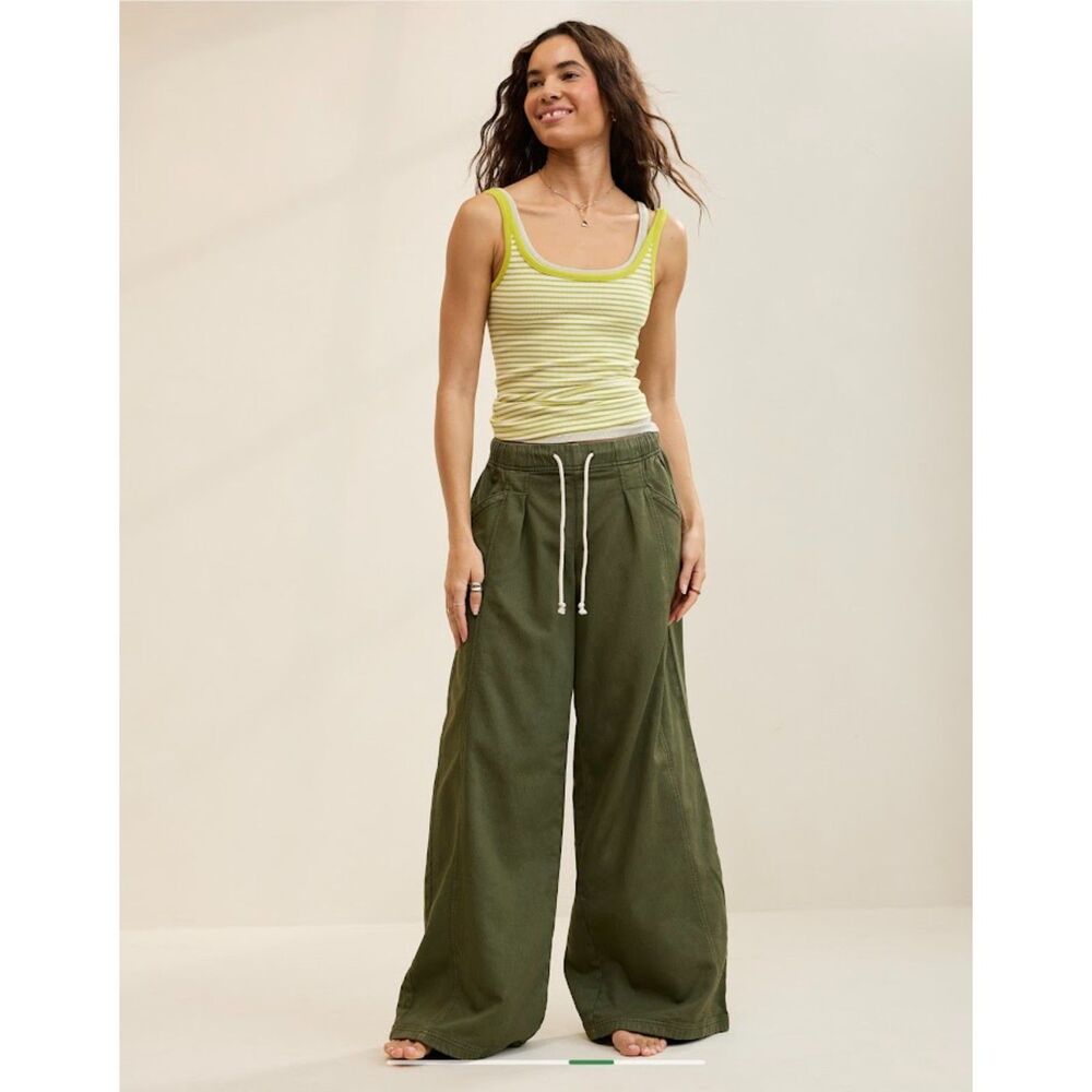 NEW AERIE AE American Eagle Daydream L Jeans Denim Stretch Trouser pants Olive - Picture 3 of 7